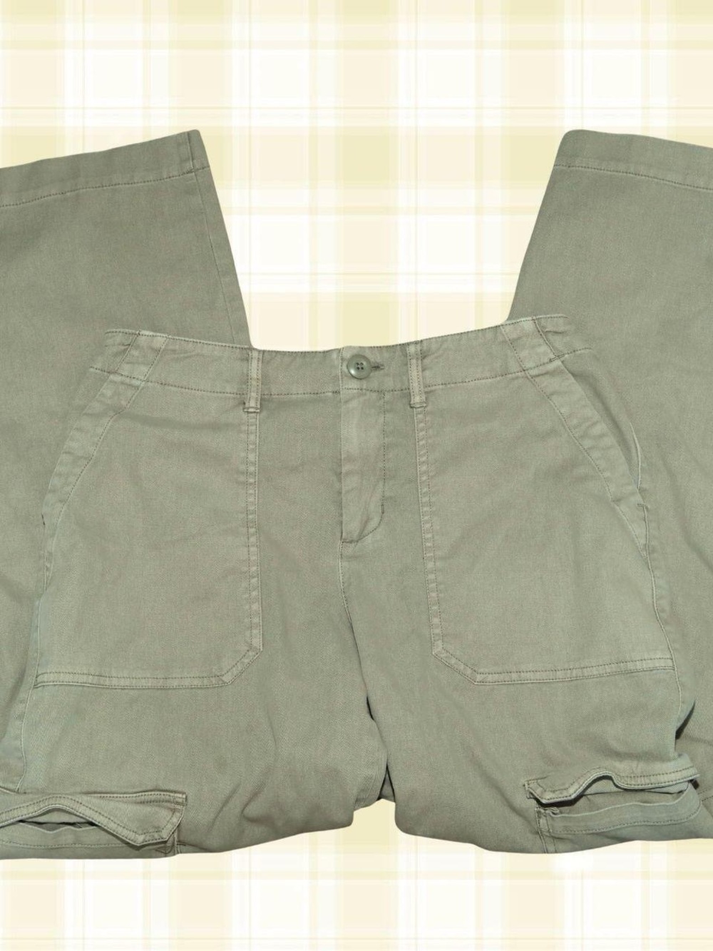 Green straight leg pants